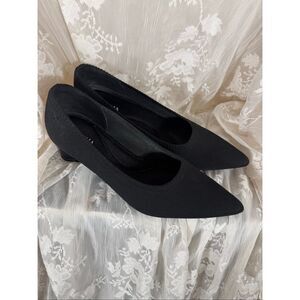 VIVAIA Anna Pointed-Toe Knit Kitten Heel Pump | Black | EU 41 / US 9.5